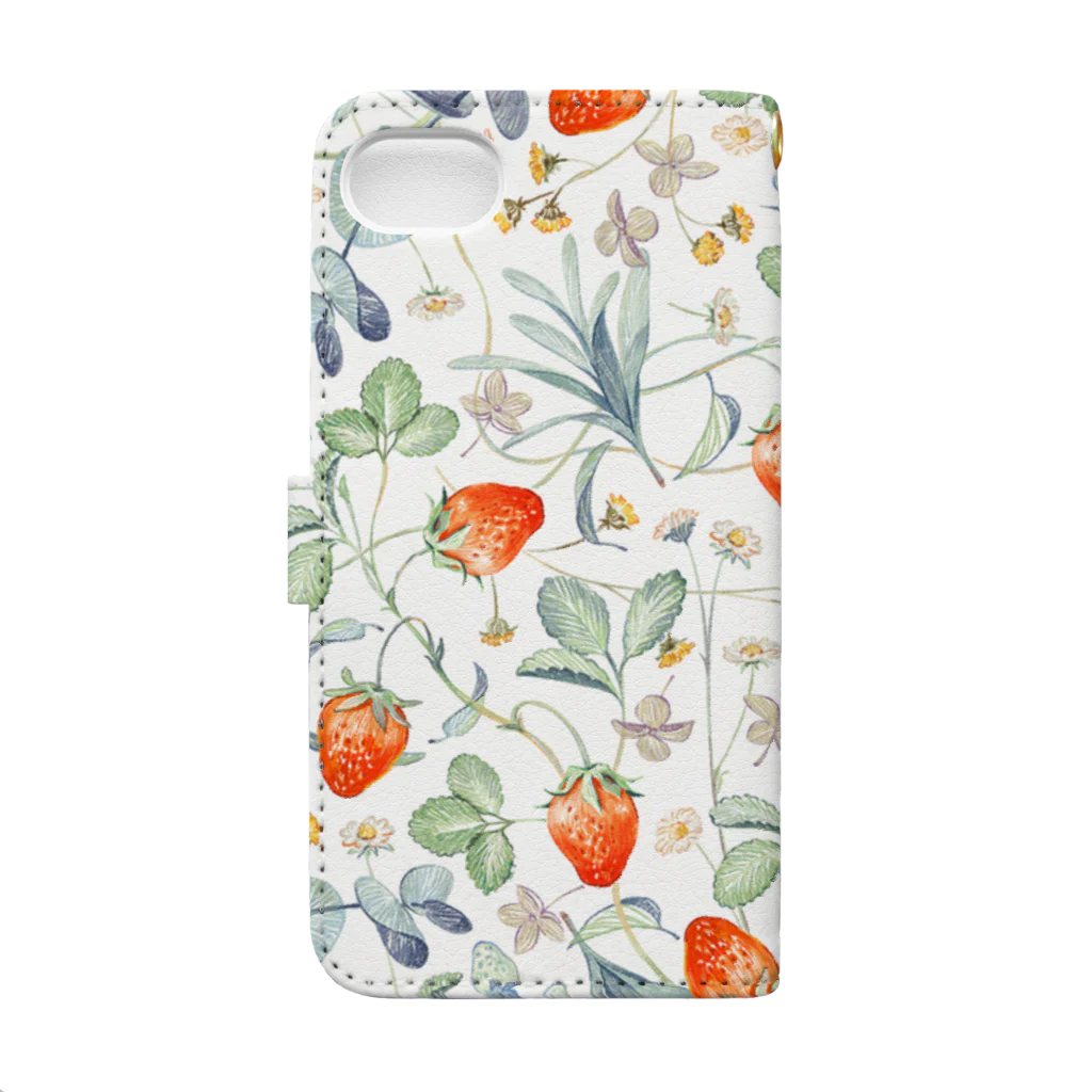 omisoのいちごと花 Book-Style Smartphone Case :back