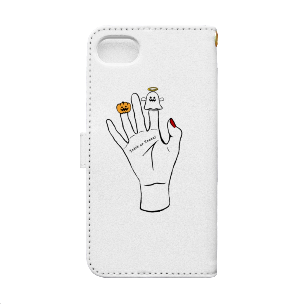 ないものねだりのFinger puppets(ネイル) Book-Style Smartphone Case :back