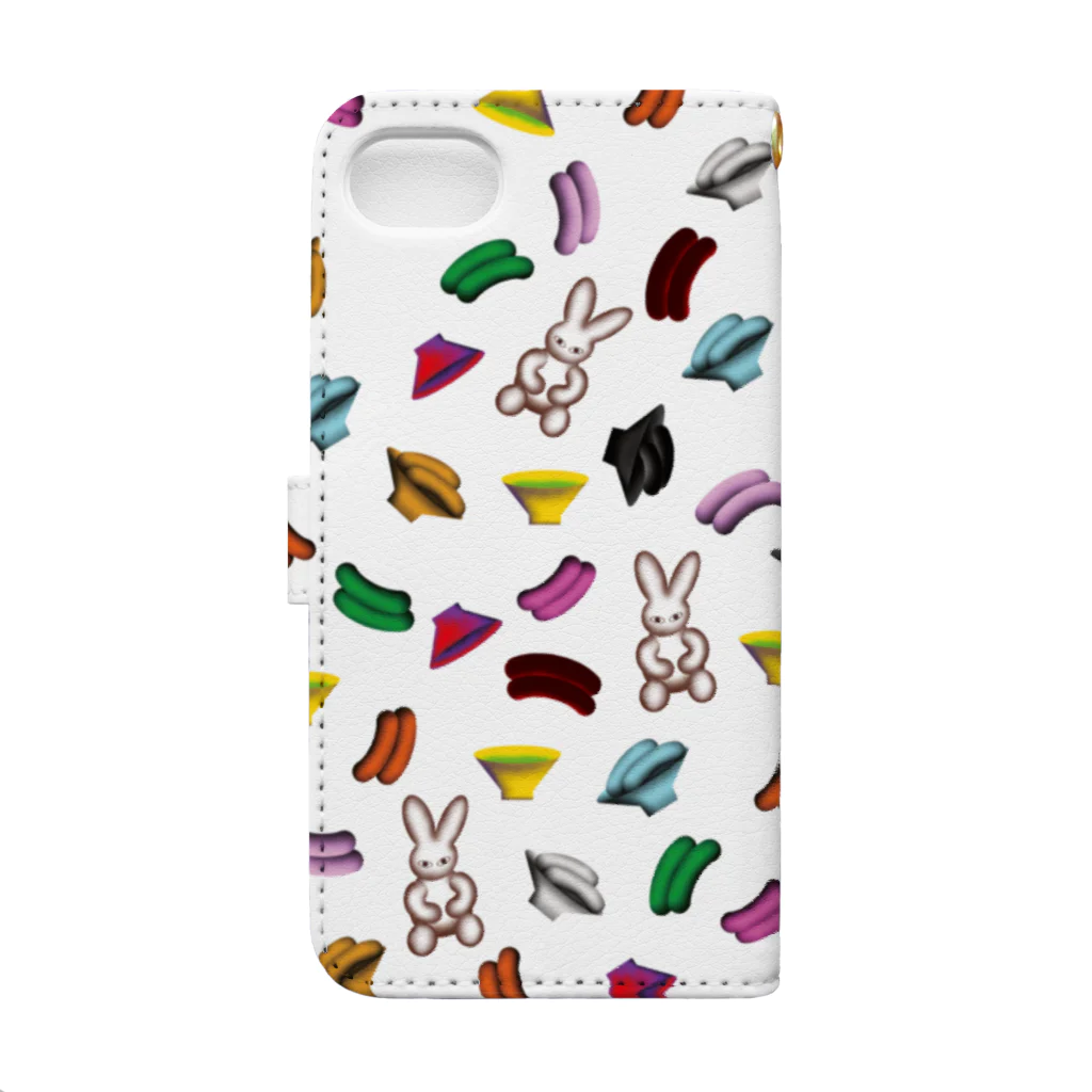 SHOP CMYKのLucky Rabbits 〈iPhone全機種対応〉 Book-Style Smartphone Case :back