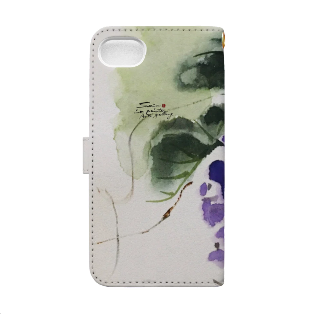 中村青雨 水墨画家  Artgalleryの山葡萄　限定1点❗️ Book-Style Smartphone Case :back