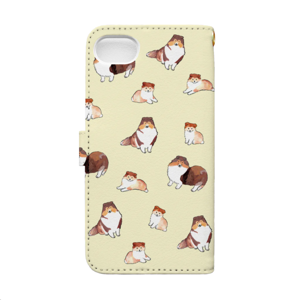 ずっこ（zucco.)のシェルティのおやこ Book-Style Smartphone Case :back