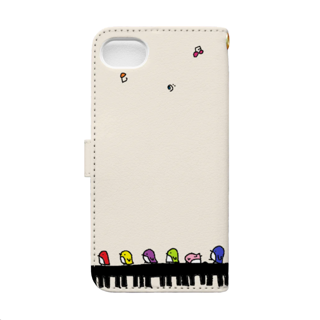 如月芳美のペンギンちゃんピアノ（c-11） Book-Style Smartphone Case :back