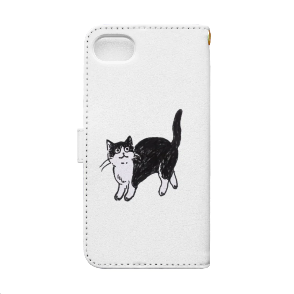 ねこちゃんたちのお店のごまふく Book-Style Smartphone Case :back