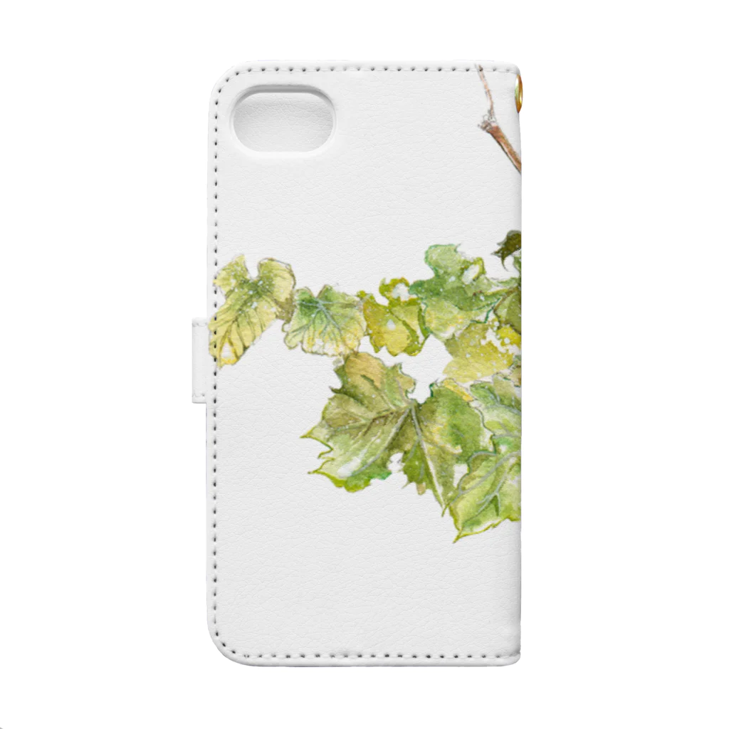 Joy. Ree Illustration SUZURI Shop のGrapes（英国の葡萄畑より） 手帳型スマホケースの裏面