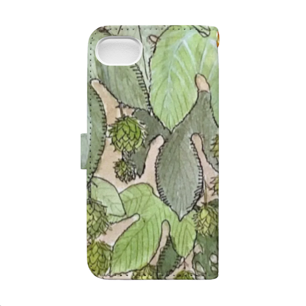 asataku gardener (alice garden design)のホップ Book-Style Smartphone Case :back