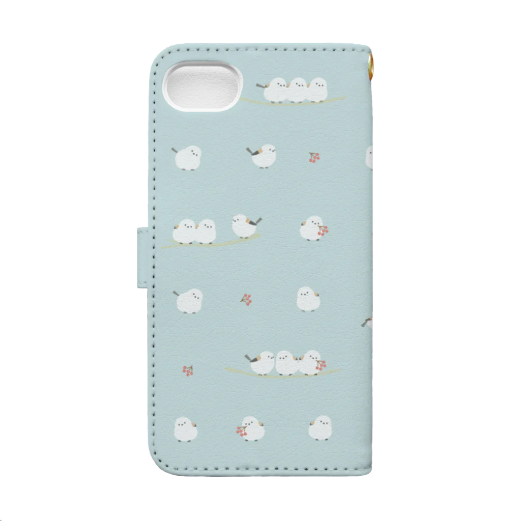 なしもものシマエナガちゃん Book-Style Smartphone Case :back