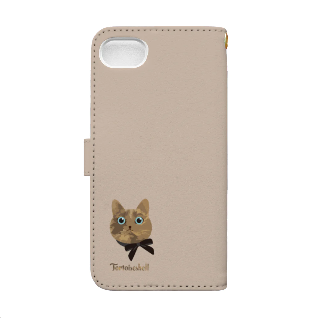 Caboss Designのさび柄猫（りぼん） iPhone手帳型スマホケース 手帳型スマホケースの裏面