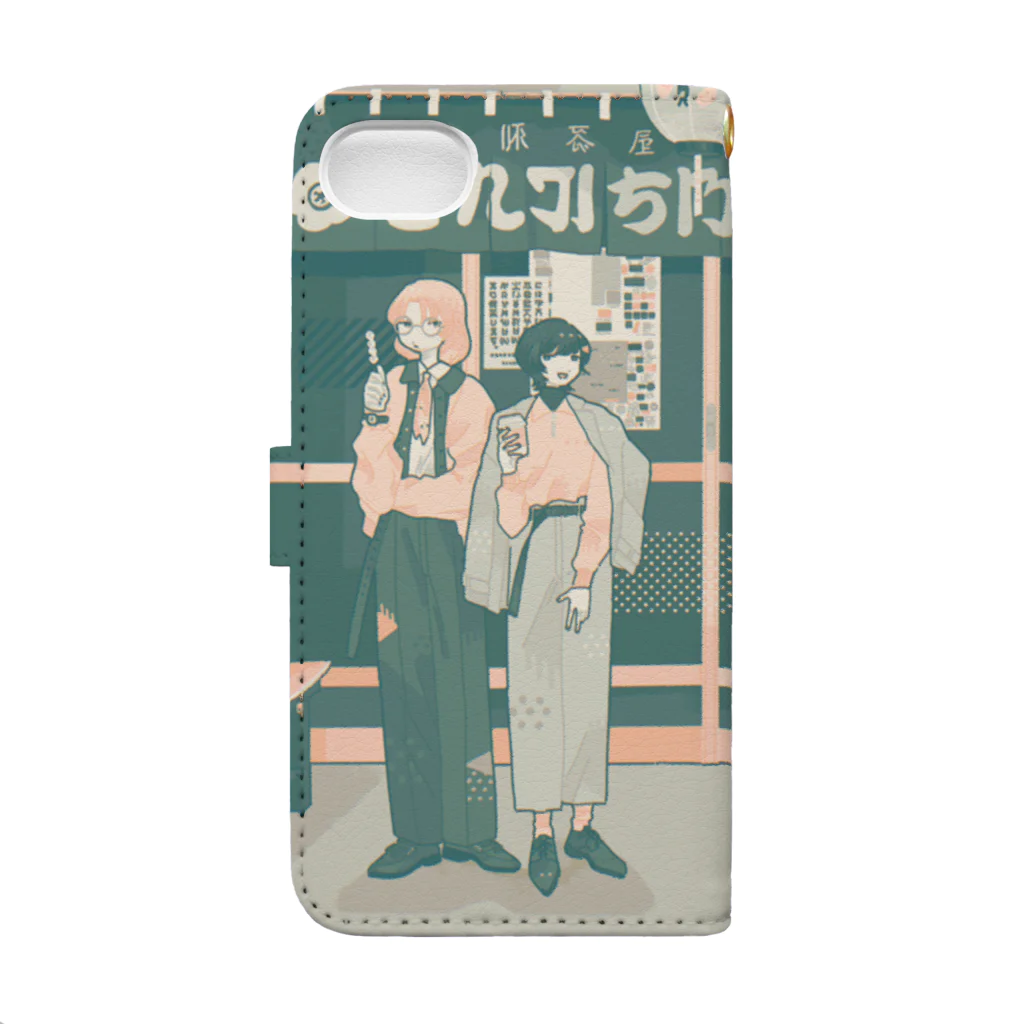 お村ヴィレッジの春の訪れ Book-Style Smartphone Case :back