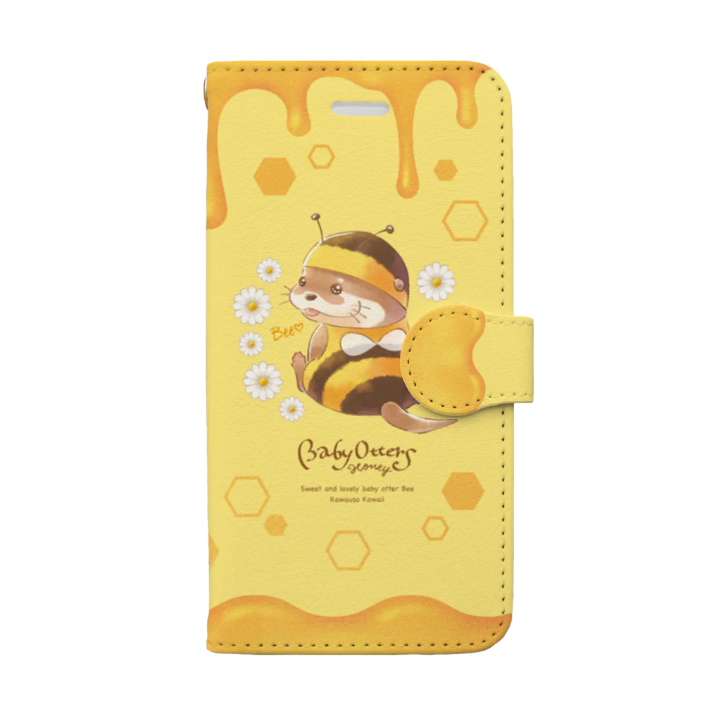 カワウソとフルーツのBaby Otters Honey（11以前はこちら） Book-Style Smartphone Case