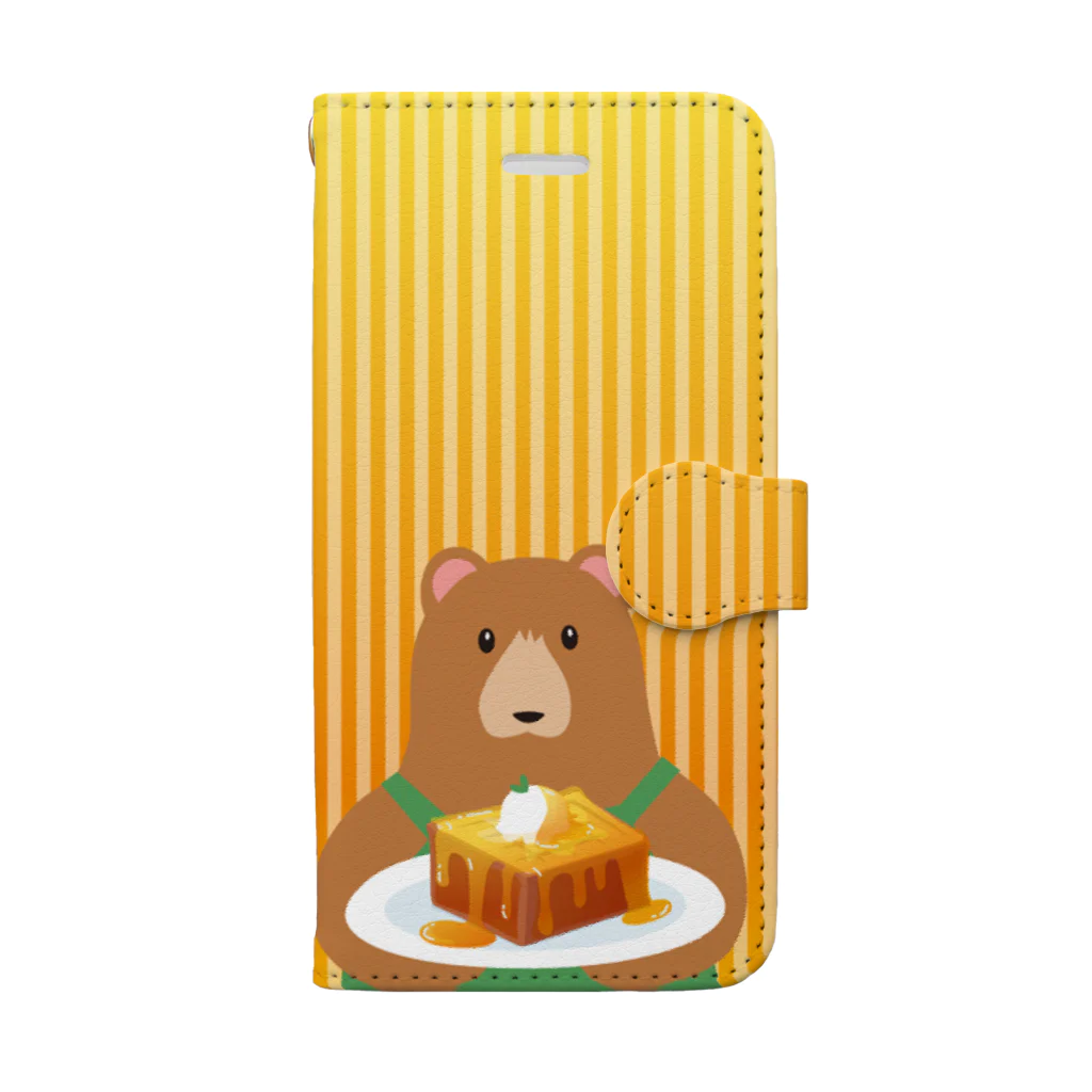 雑貨屋きゅう＠suzuri支店のクマ店長のハニートースト　手帳型スマホケース Book-Style Smartphone Case