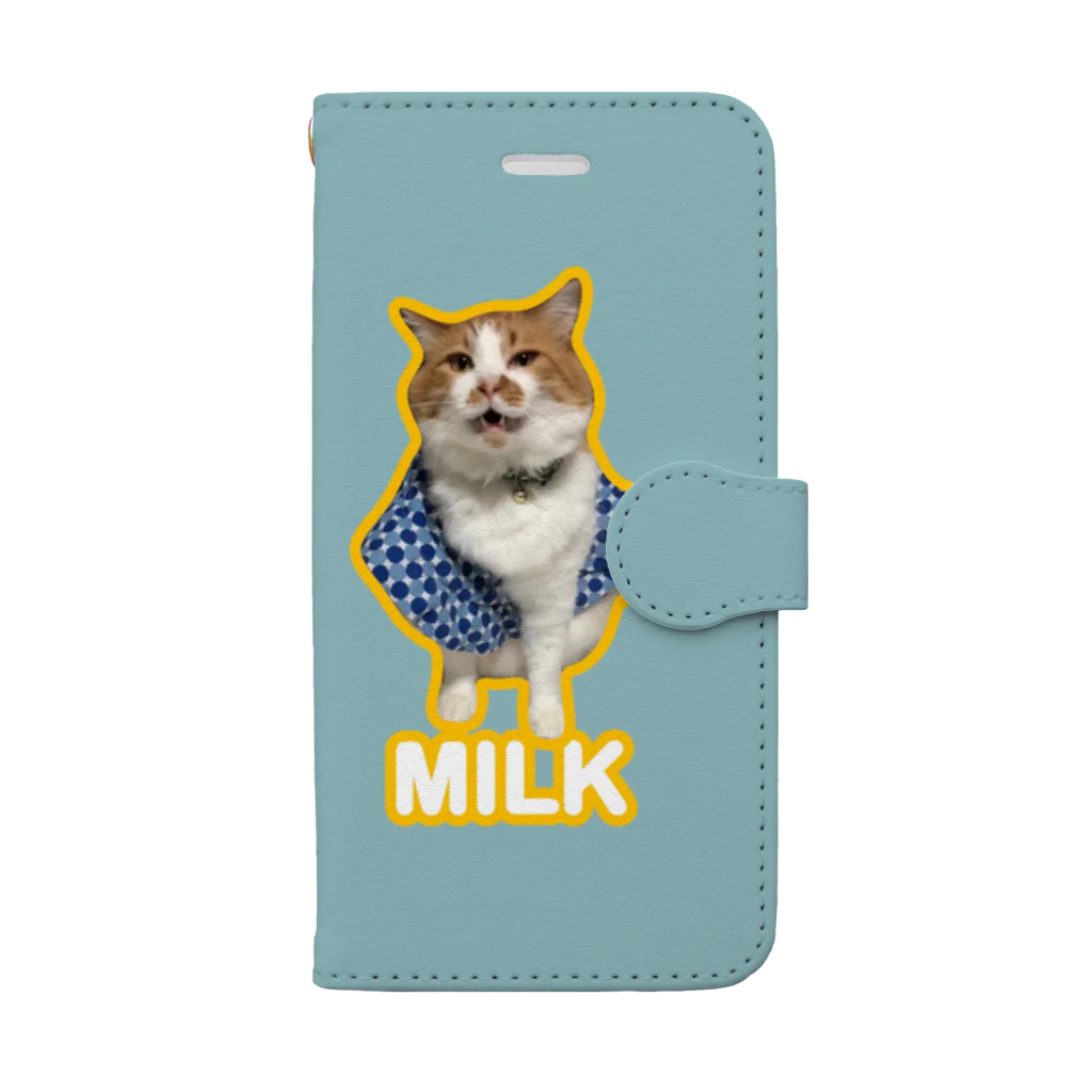 保護猫支援ショップ・パール女将のお宿の福ちゃんみるさんスマホケース Book-Style Smartphone Case