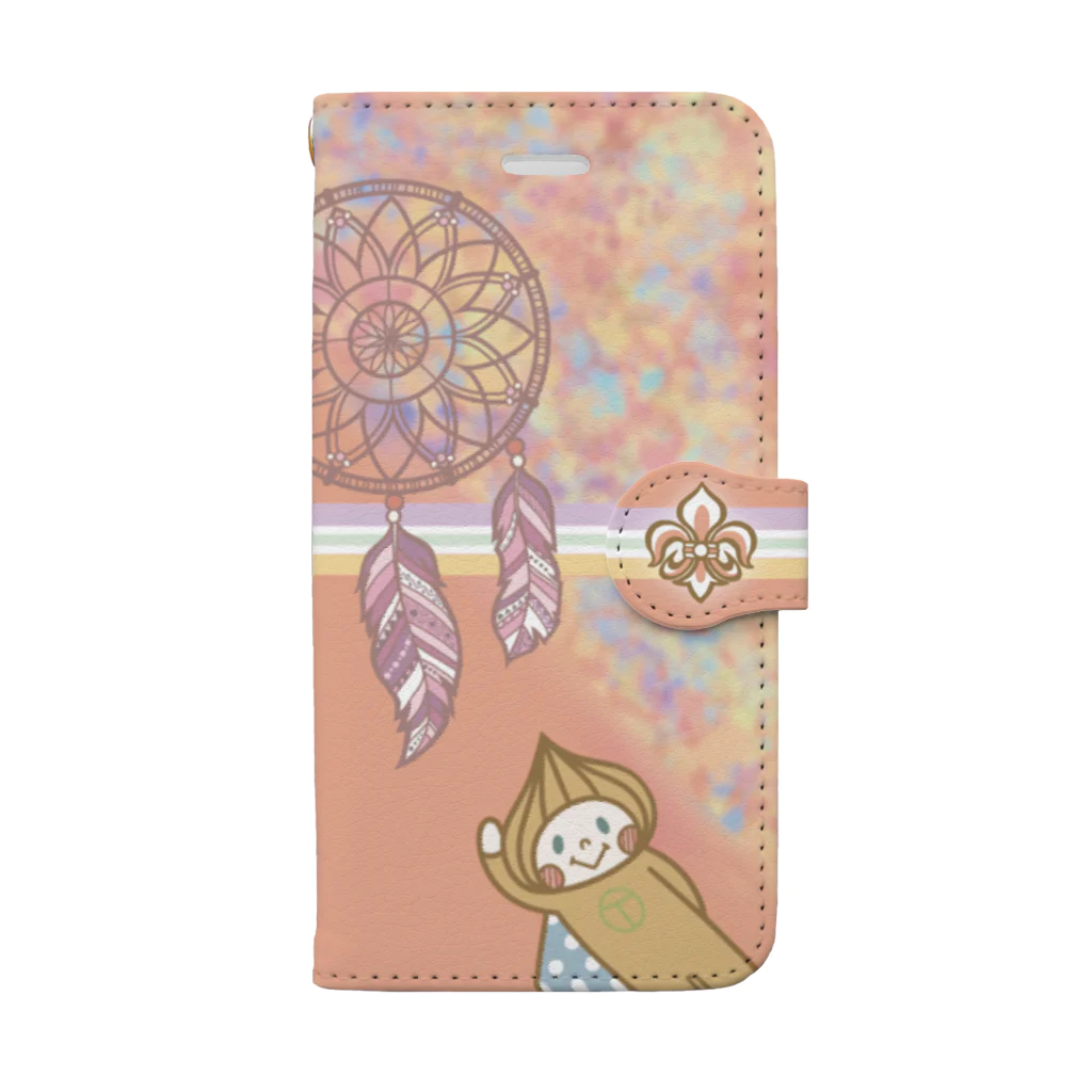 Hoshira Shiho 📎のドリームキャッチャーとたまねぎ星人 Book-Style Smartphone Case