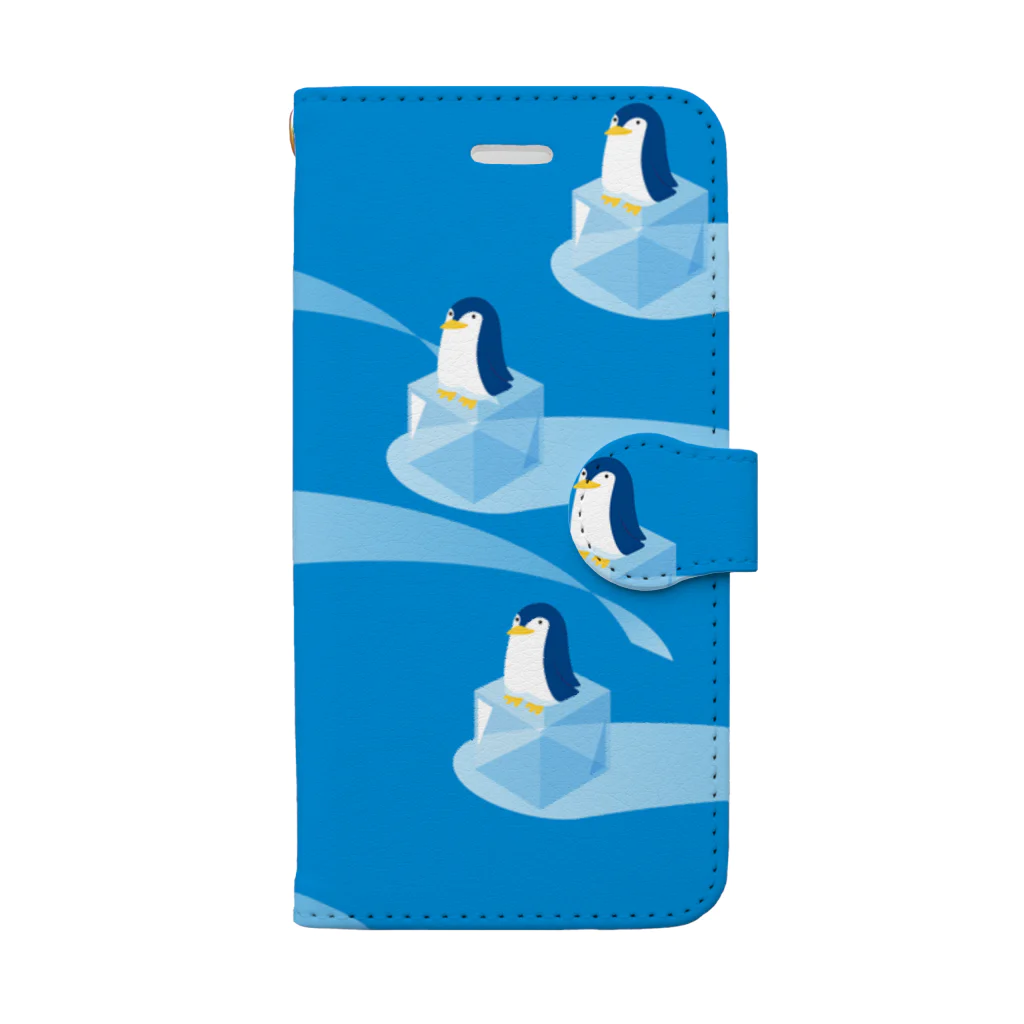 雑貨屋きゅう＠suzuri支店の氷とペンギン　手帳型スマホケース Book-Style Smartphone Case