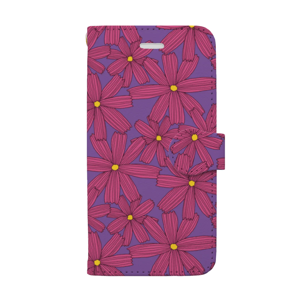 tettetextileのコスモス_pink Book-Style Smartphone Case