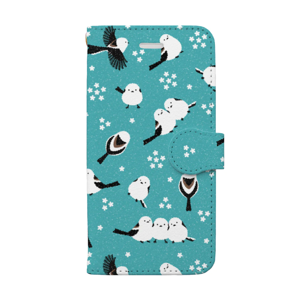 123izmのシマエナガ（ブルー） Book-Style Smartphone Case