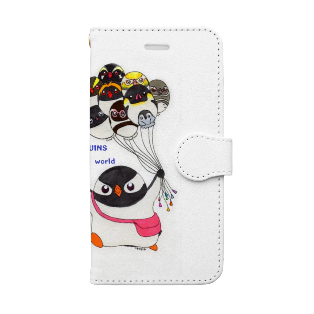 ヤママユ(ヤママユ・ペンギイナ)のプピ兄弟と世界のペンギンバルーン Book-Style Smartphone Case