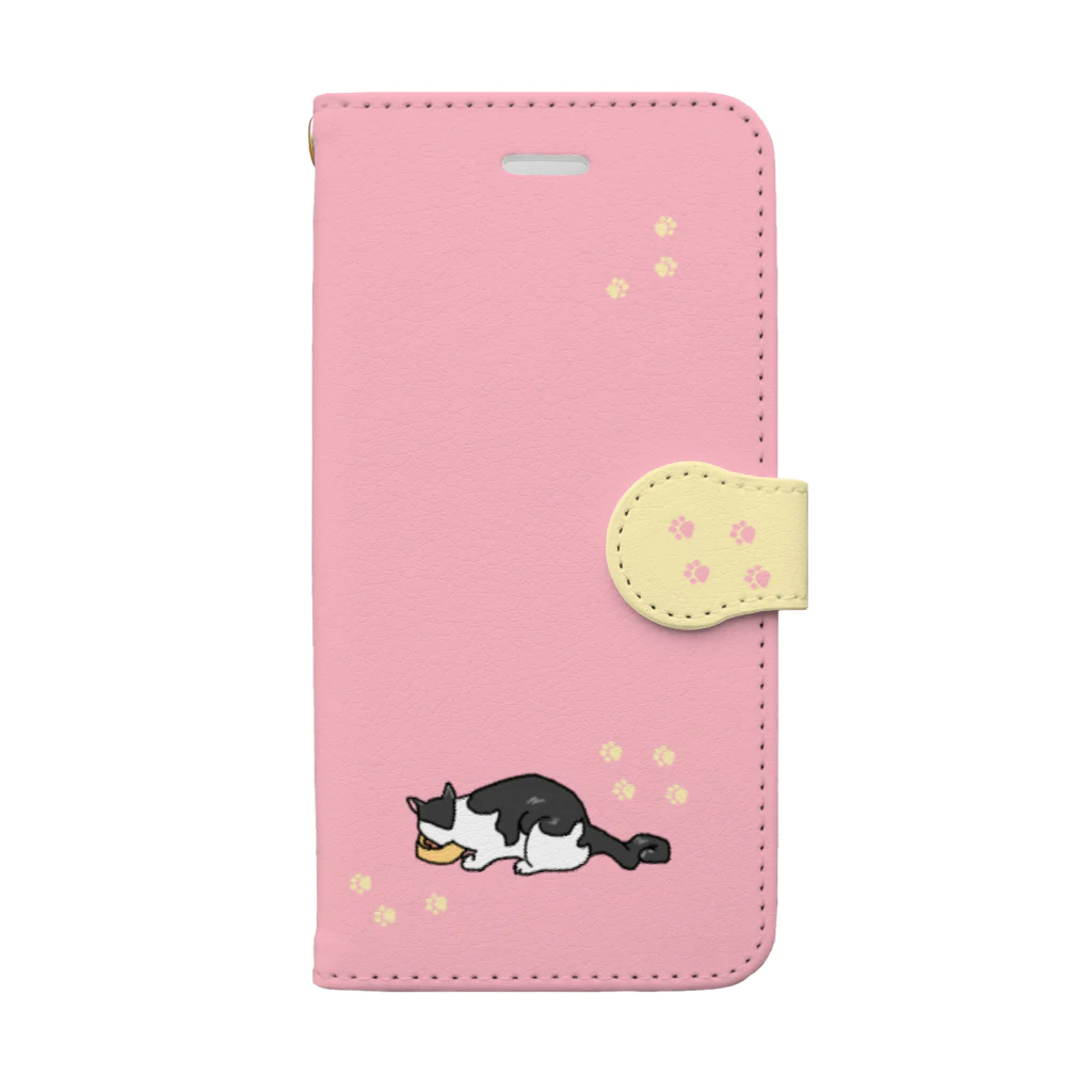 kirara12_18の福を呼ぶ！！かぎしっぽねこ大ちゃん桃 手帳型スマホケース