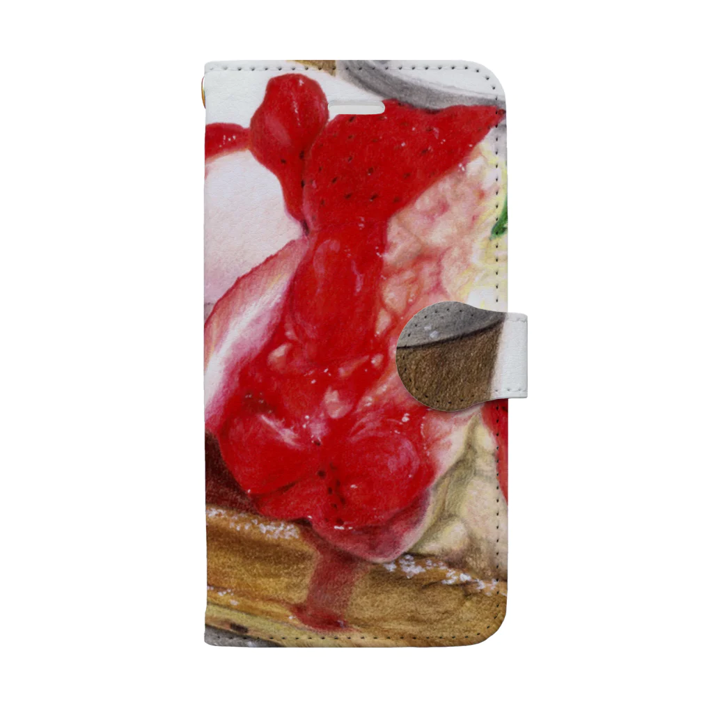 Mutsumi T shopのStrawberry waffle  Book-Style Smartphone Case