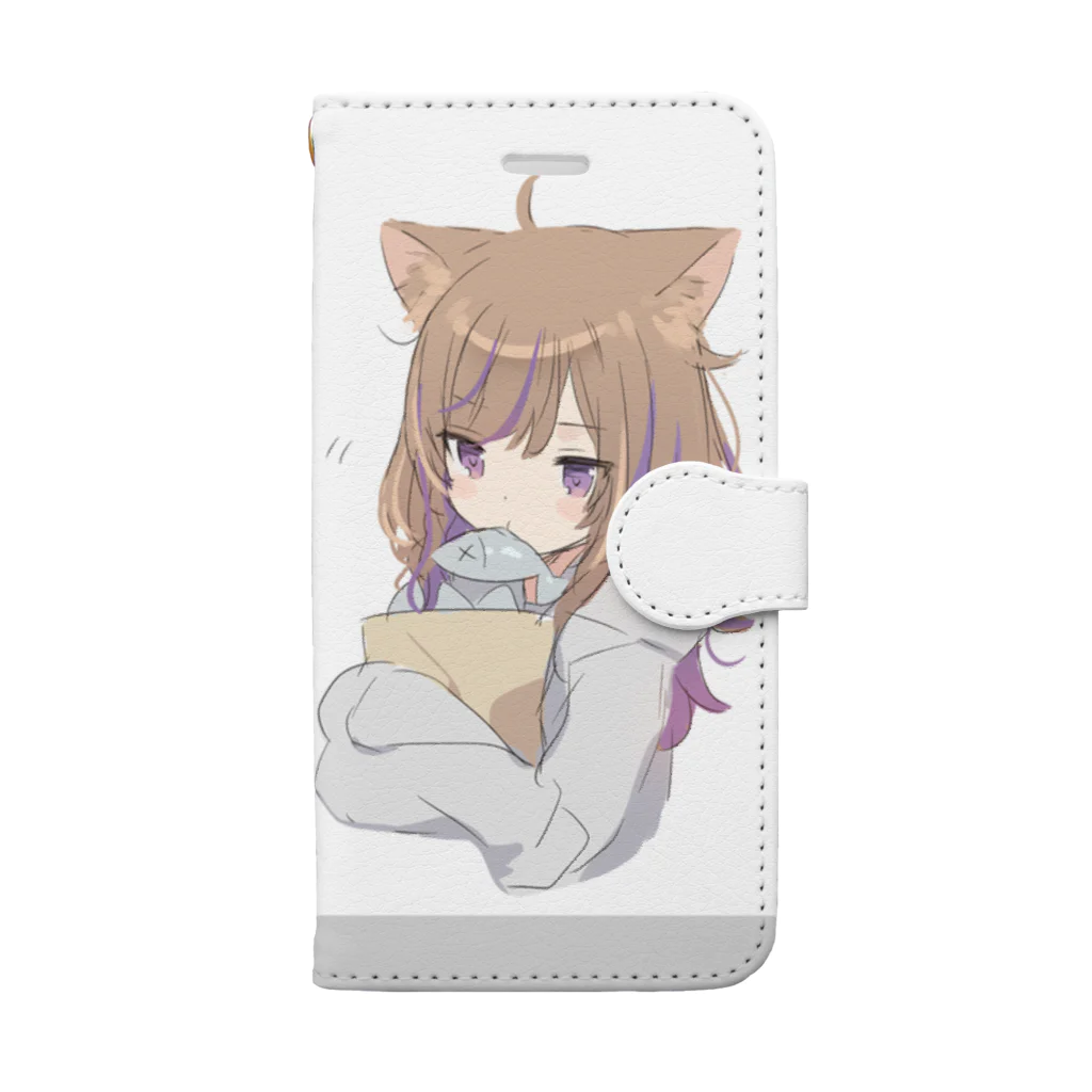 まふゆのお魚くわえたレオちゃん Book-Style Smartphone Case