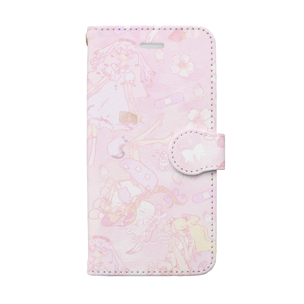 オシロ໒꒱の.°⑅ʚsleeping girlɞ(caseB)⑅°.  手帳型スマホケース