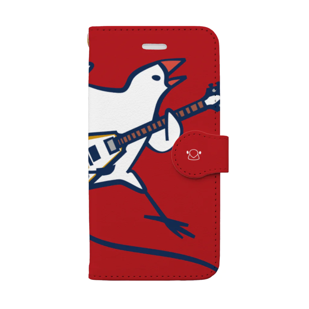 Momi Buncho Lab SHOPのフライングV文鳥(iPhone6/6s/7/8用)RED 手帳型スマホケース