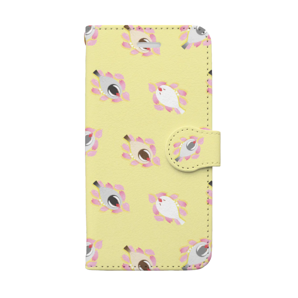 るこのSAKURA BED うす黄 Book-Style Smartphone Case