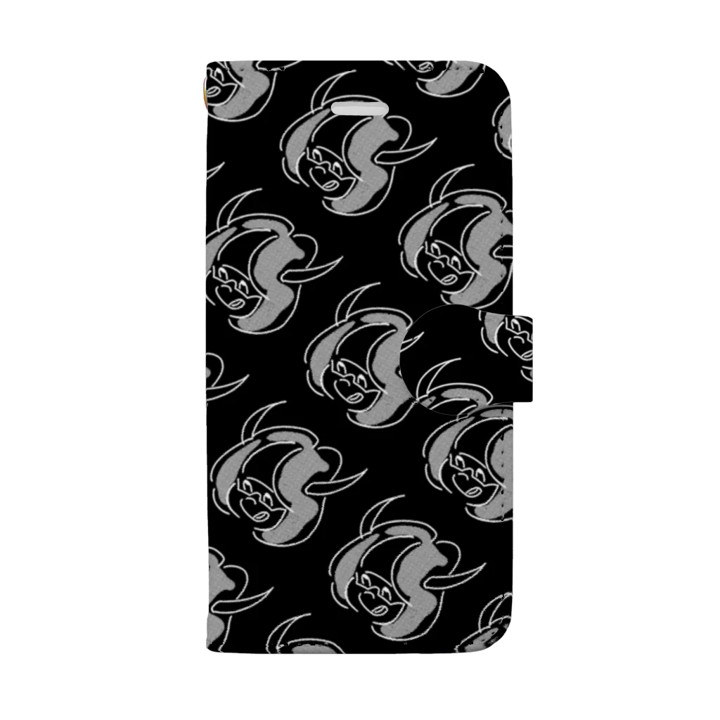 がんばらないちゃんのしたりがおgirl mono pattern Book-Style Smartphone Case