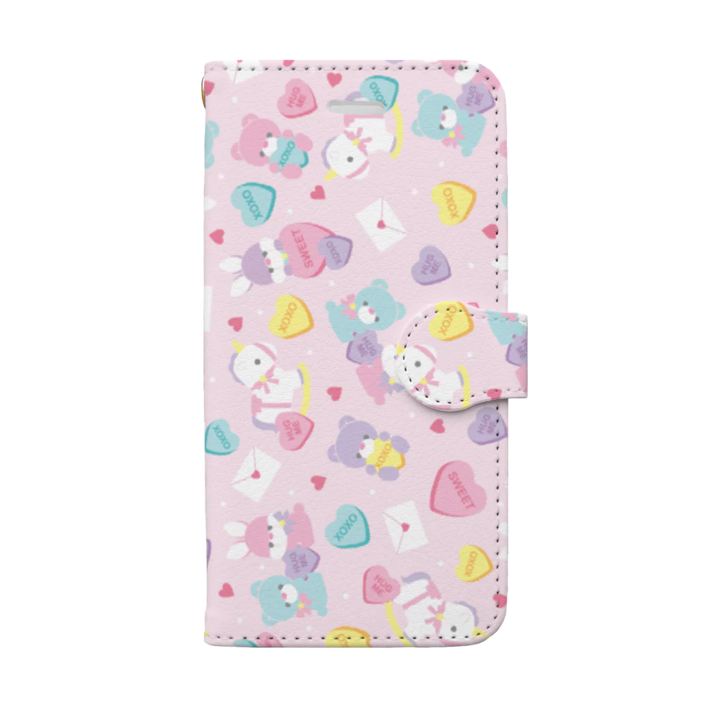 anir0214のani♡Я手帳型ケース（キャンディハーツ） Book-Style Smartphone Case