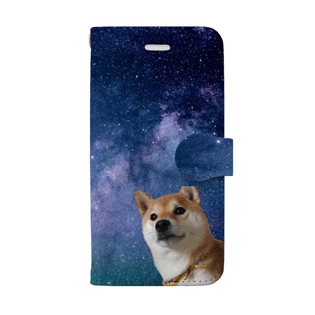 えんぴつの宇宙犬 手帳型スマホケース