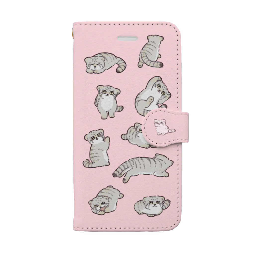 よしおのマヌルネコ(ピンク) Book-Style Smartphone Case