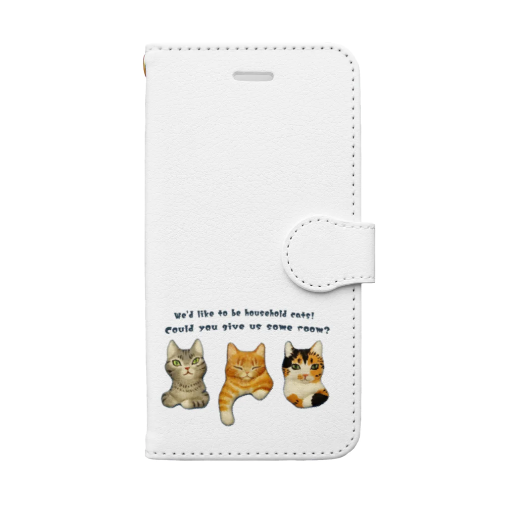 nonaの飼い猫になりたい三匹の猫 Book-Style Smartphone Case