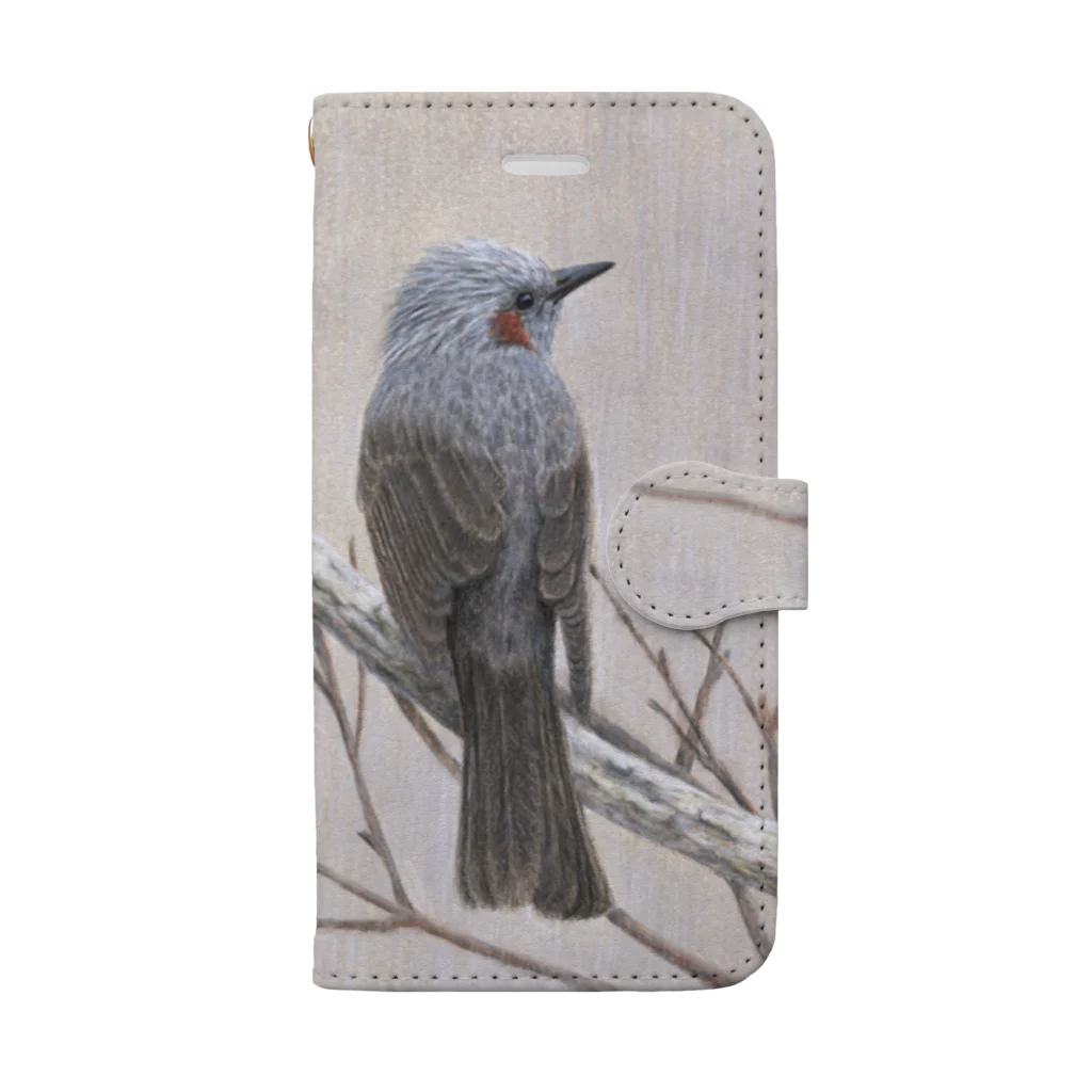 野鳥生活の手帳型 雨のなかのヒヨドリ Book-Style Smartphone Case