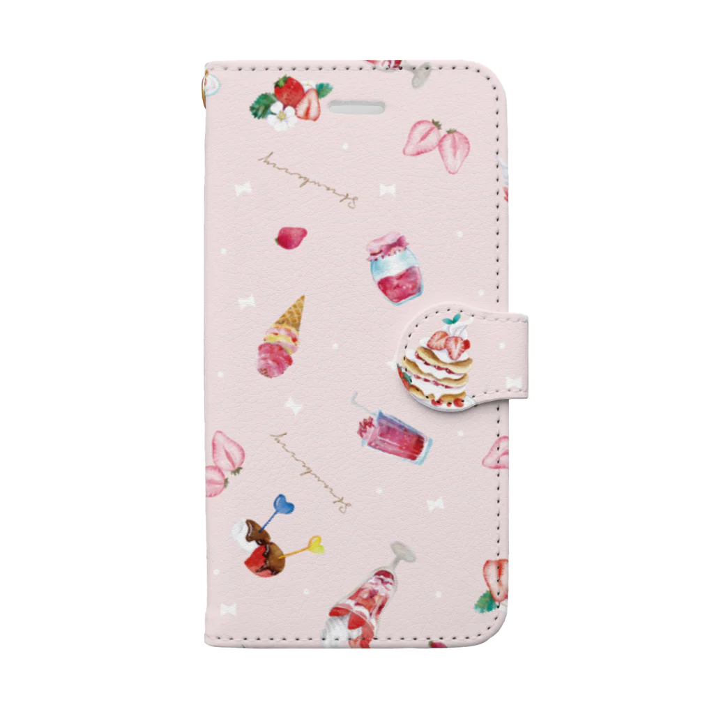 & colorsのいちご Book-Style Smartphone Case