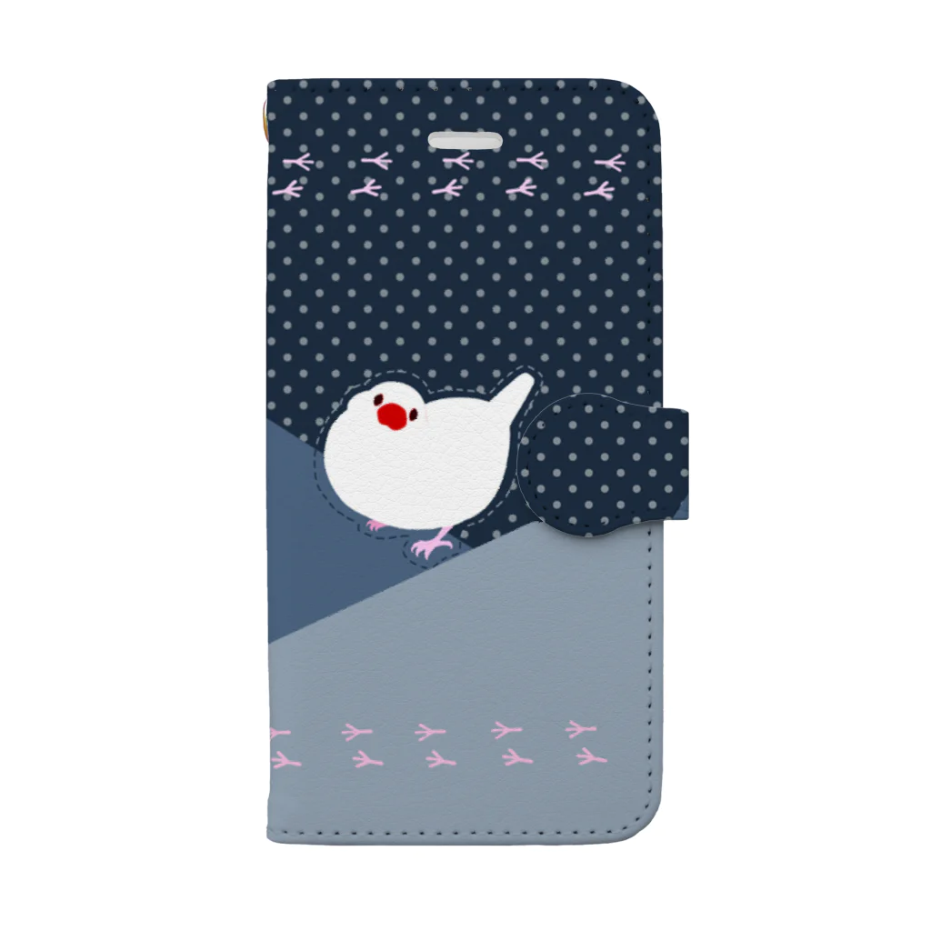 anima*l*eのかしげ白文鳥 Book-Style Smartphone Case