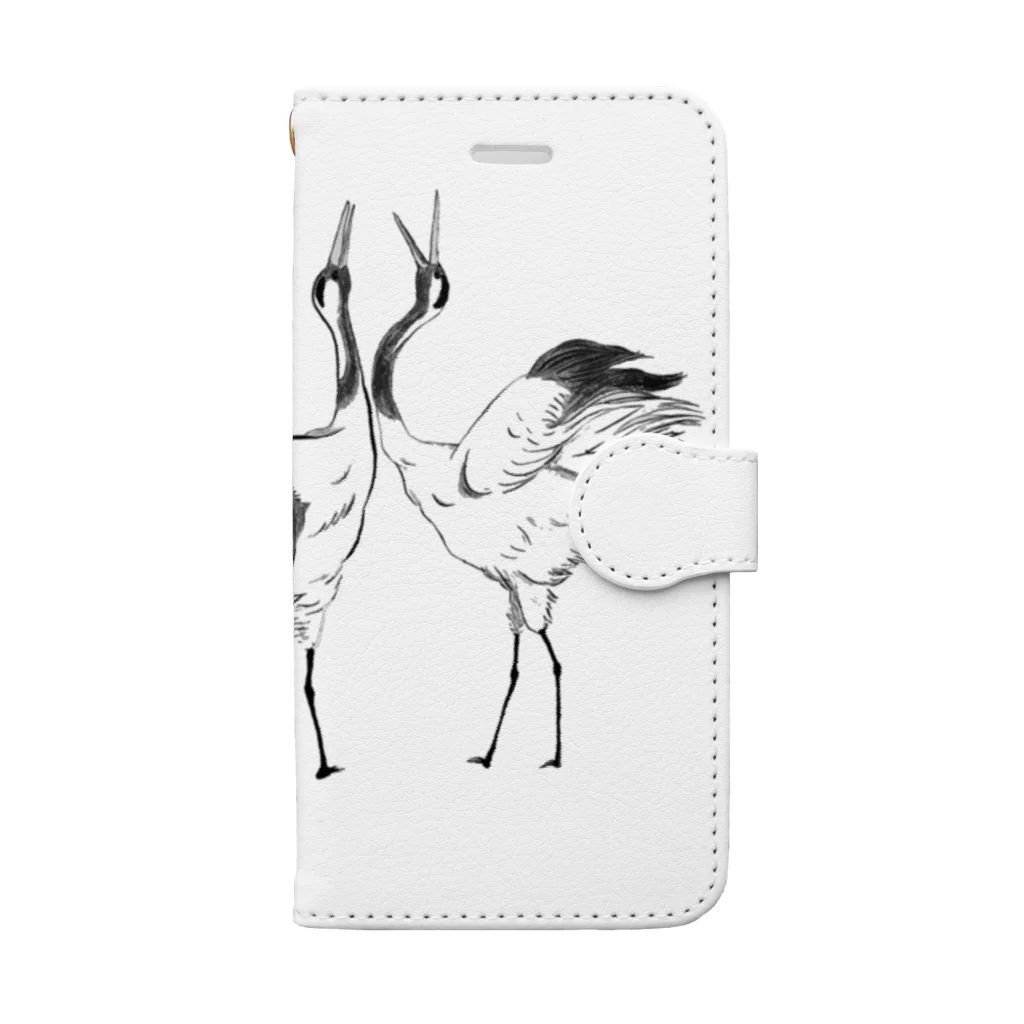 筆ペンどうぶつの鶴さん Book-Style Smartphone Case