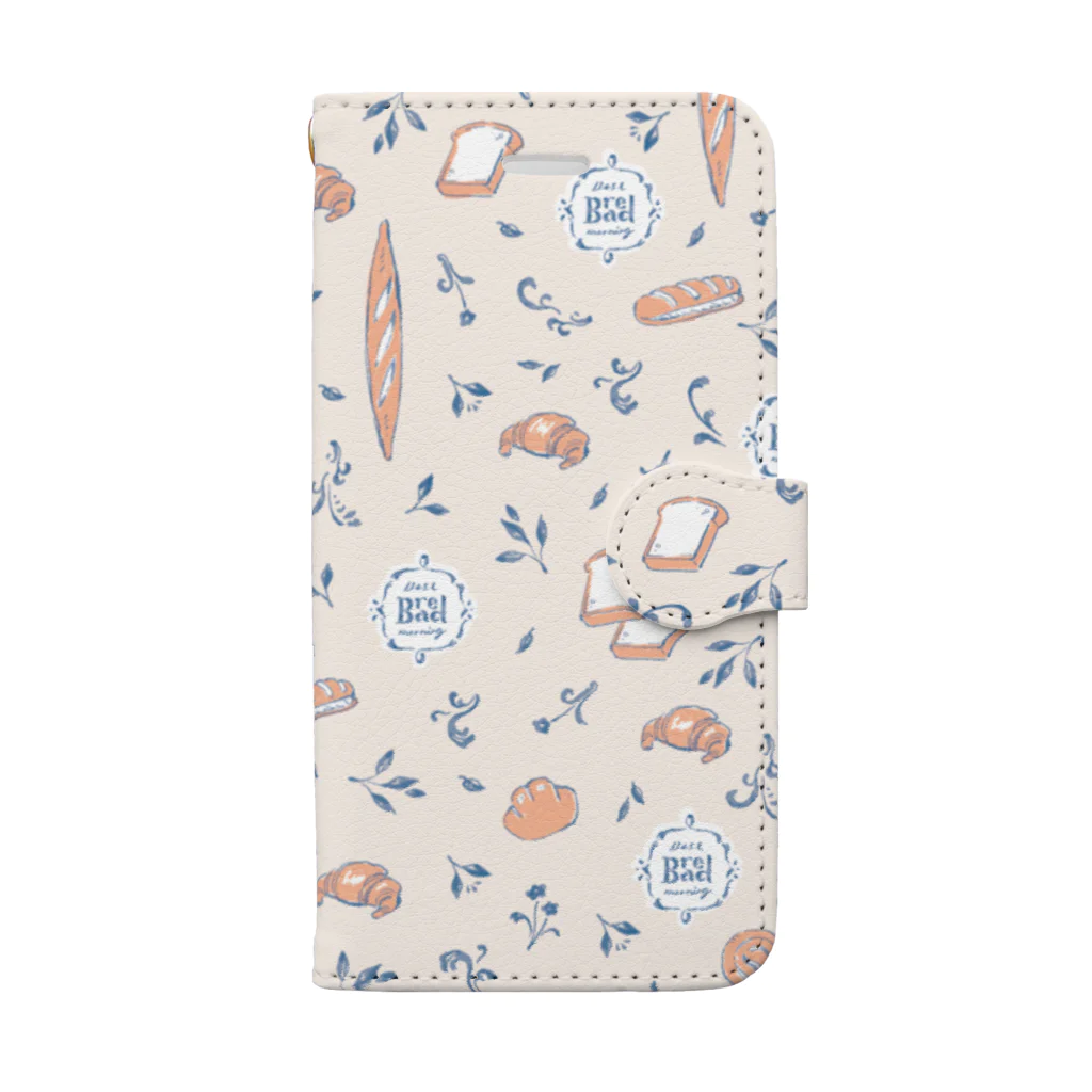 omisoの春のパン柄 〜ピンク〜 Book-Style Smartphone Case