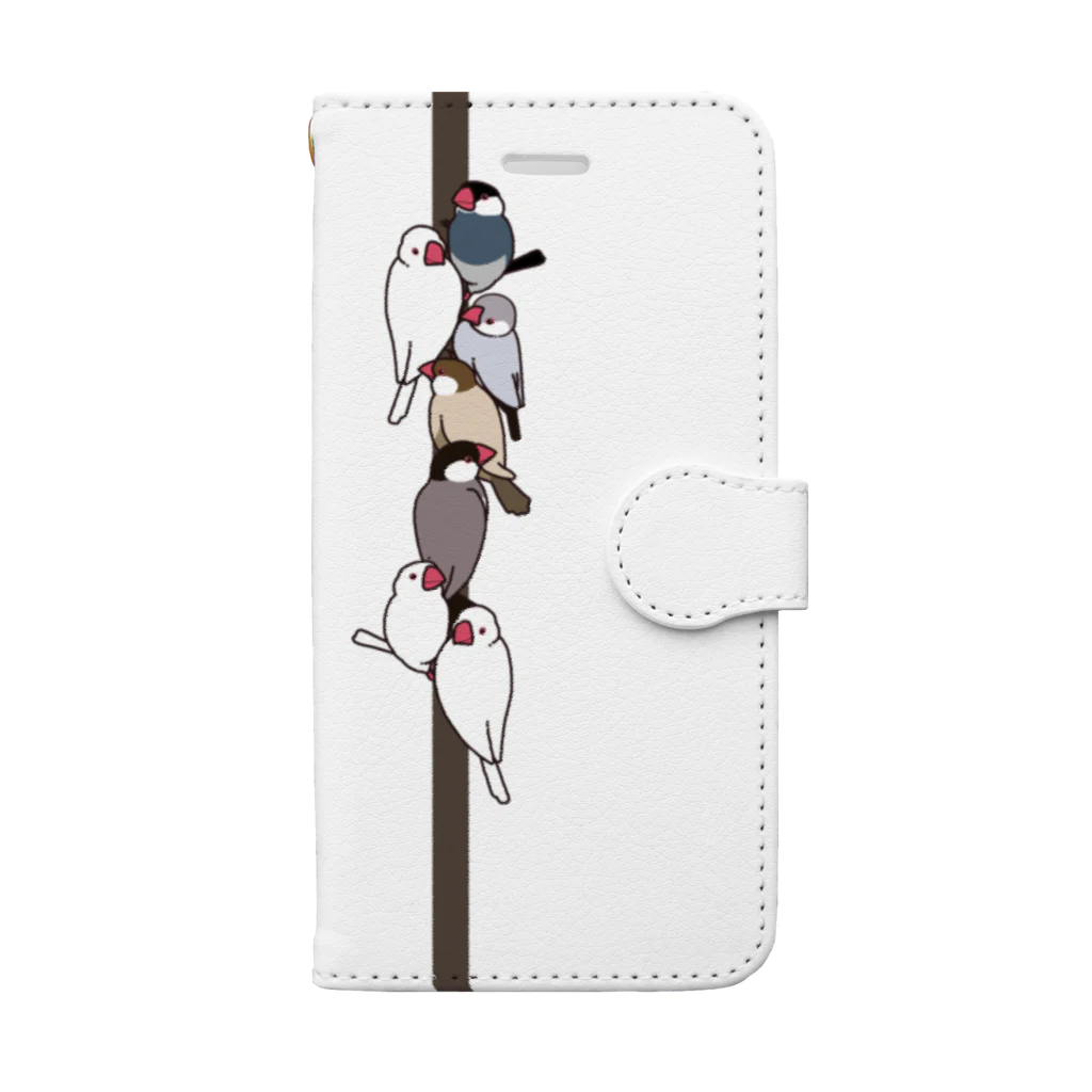 エトピリカの文鳥とまり Book-Style Smartphone Case