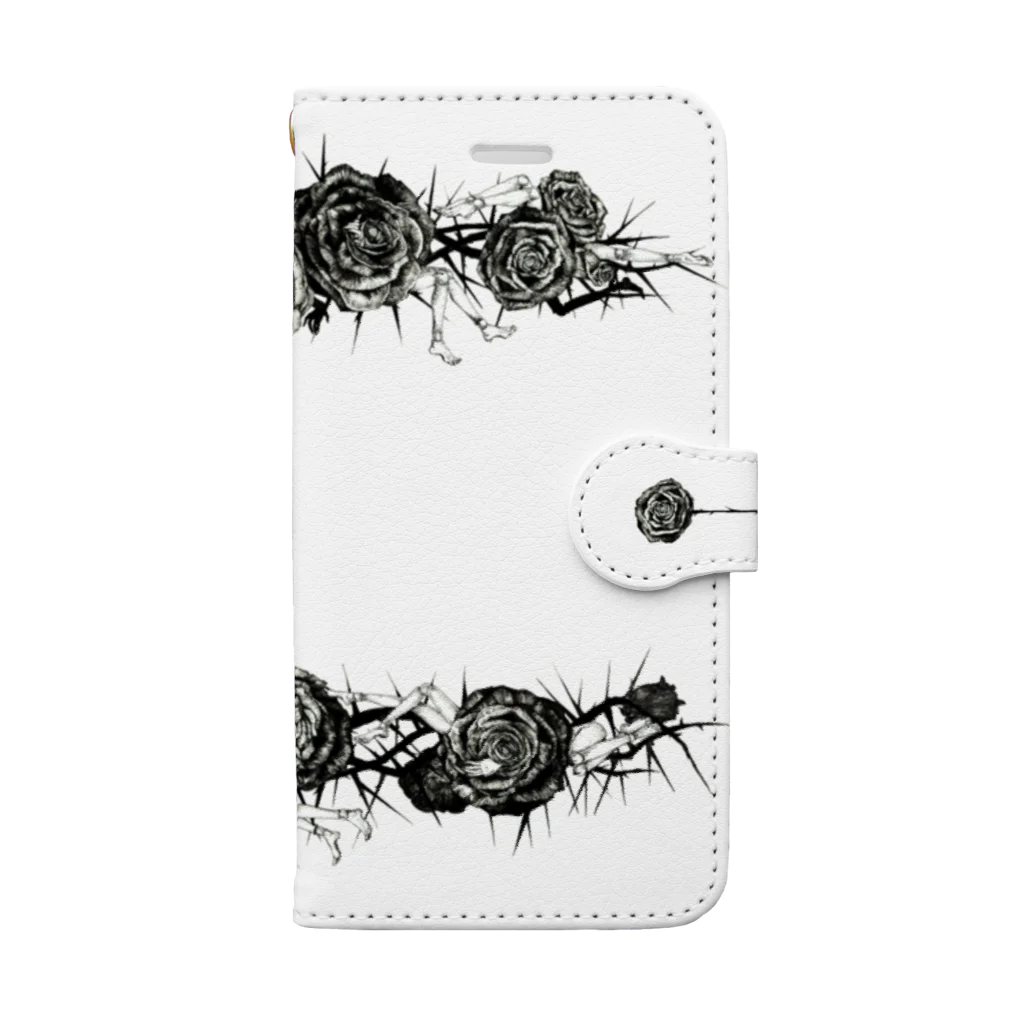 石榴 （ザクロ）のイバラと球体関節人形【white】 Book-Style Smartphone Case