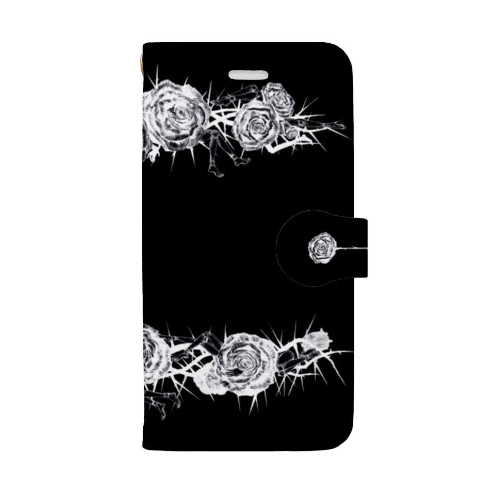 石榴 （ザクロ）のイバラと球体関節人形【black】 Book-Style Smartphone Case