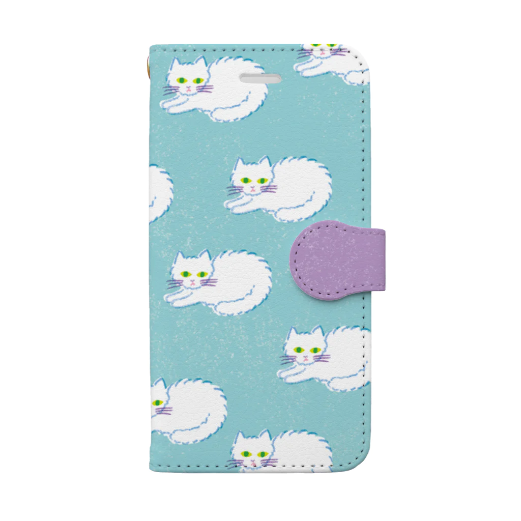 YOSHINO/芳野の猫ブルー Book-Style Smartphone Case