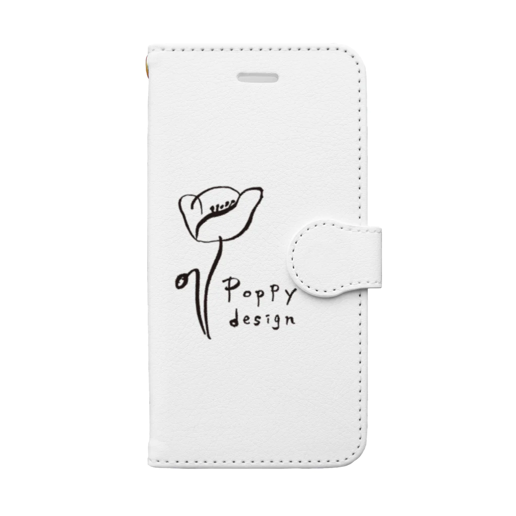 ひなげし商店のPoppy design 黒ライン Book-Style Smartphone Case