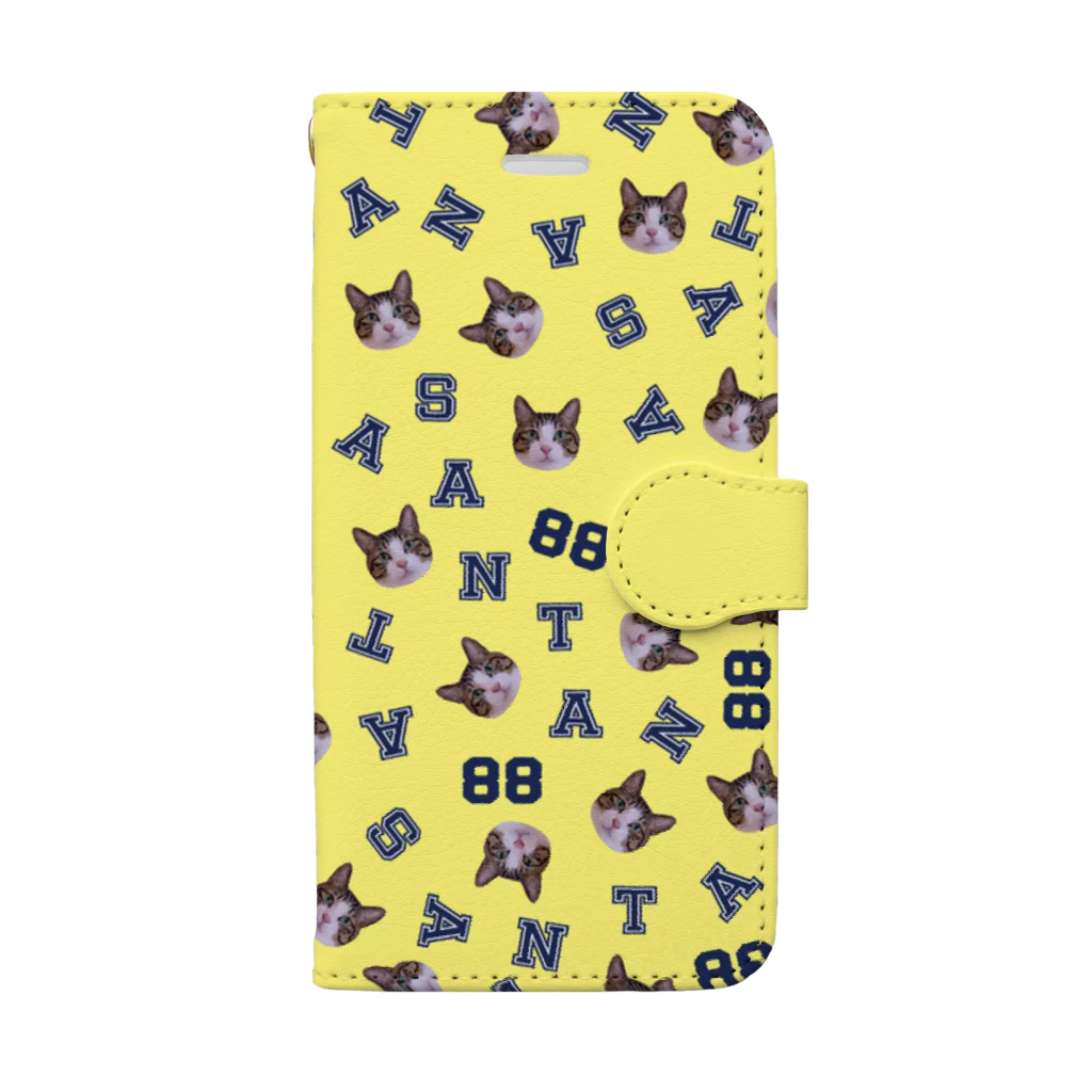 まいにちサン太ですぅのまいにちサン太88イエロー Book-Style Smartphone Case