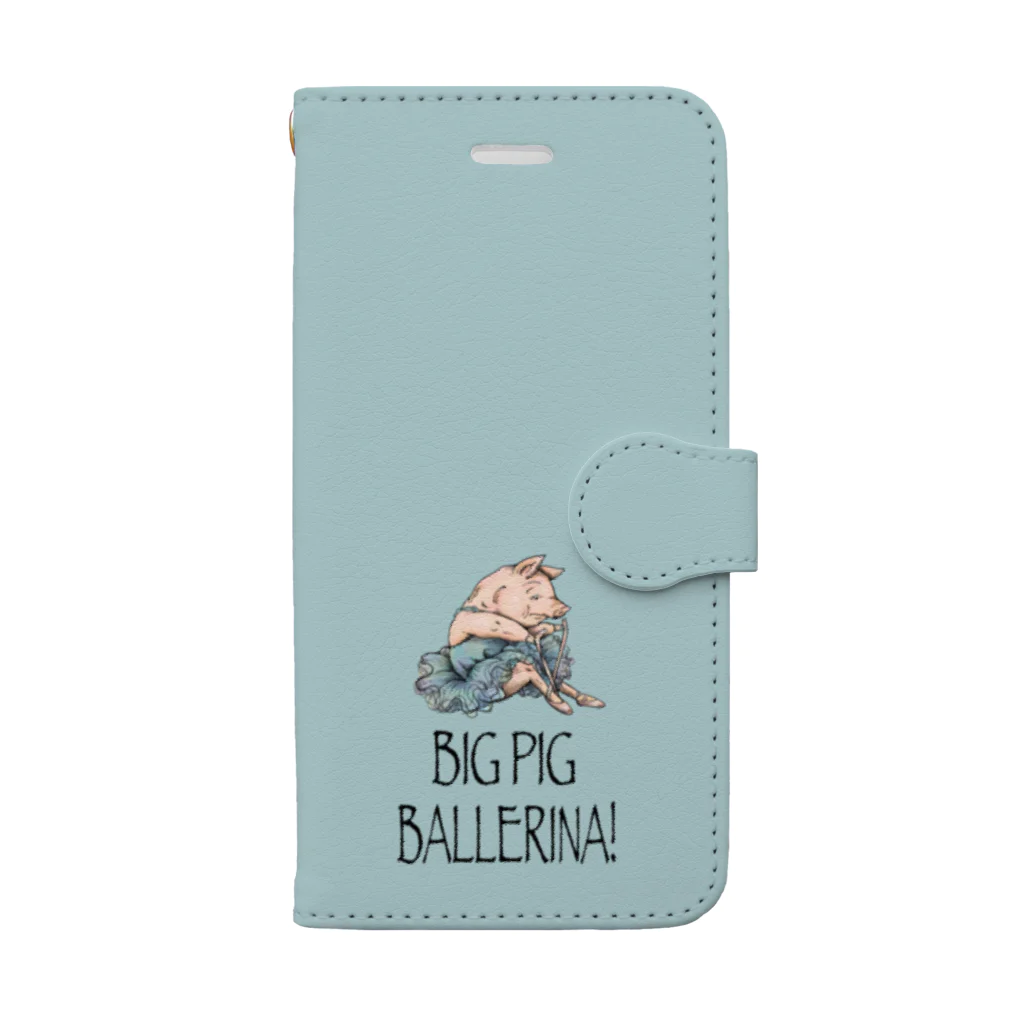 atelier✳︎miraのBIG PIG BALLERINA! 手帳型スマホケース