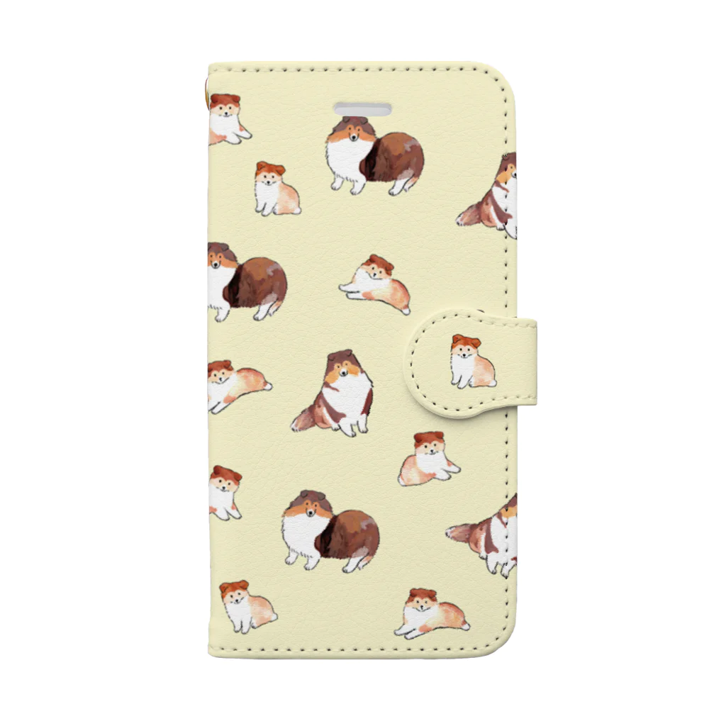 ずっこ（zucco.)のシェルティのおやこ Book-Style Smartphone Case