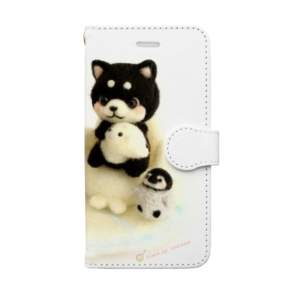 ちまちま羊毛フェルト（グッズ）のまめしば釣り Book-Style Smartphone Case