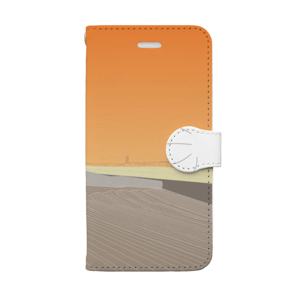 たるき工房の夕焼けの大さん橋に君と 【i Phone 8/7/SE用】 Book-Style Smartphone Case