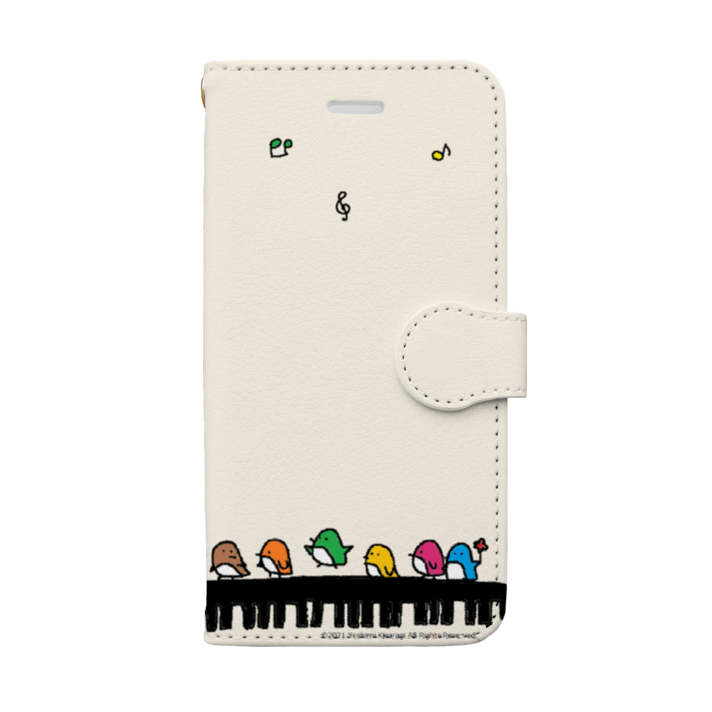 如月芳美のペンギンちゃんピアノ（c-11） 手帳型スマホケース