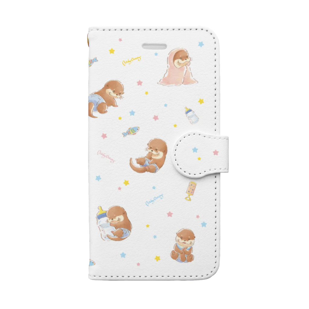 カワウソとフルーツのBaby Otters Book-Style Smartphone Case