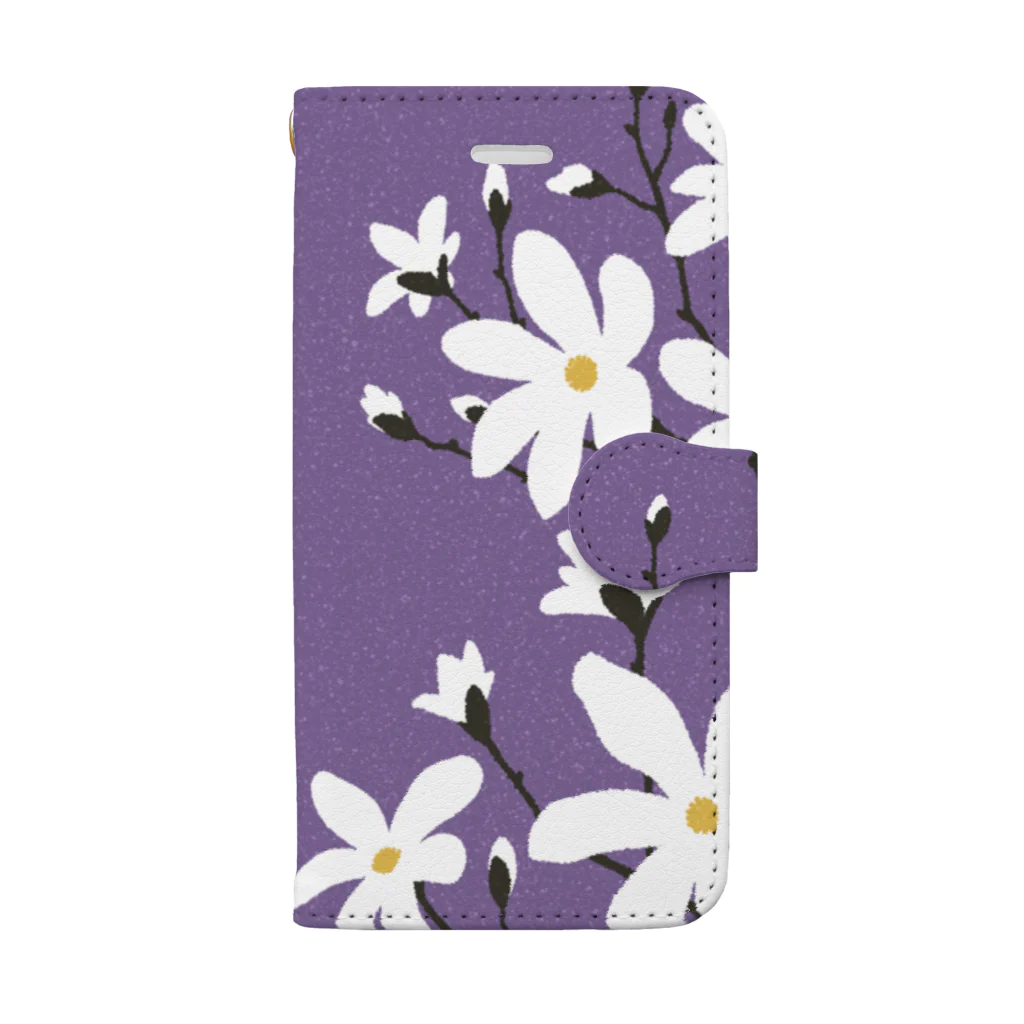 123izmの辛夷（こぶし）の花 Book-Style Smartphone Case