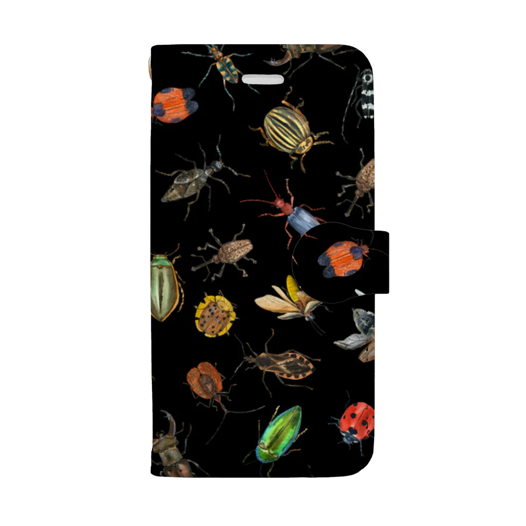 SANKAKU DESIGN STOREのハッピー！水彩昆虫セット！ A/B Book-Style Smartphone Case